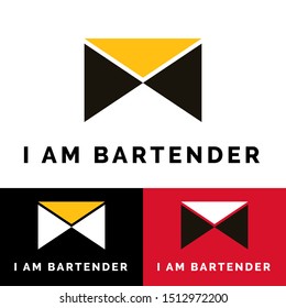 Professional bartender logo template vector. Logo illustration of bar spoon, cocktail shaker,  hawthorne strainer, Jigger and Muddler. 