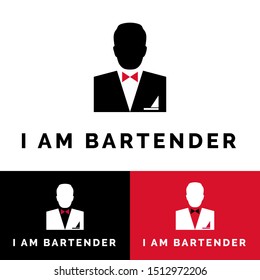 Professional Bartender Logo Template Vector. Logo Illustration Of Bar Spoon, Cocktail Shaker,  Hawthorne Strainer, Jigger And Muddler. 