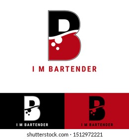 Professional bartender logo template vector. Logo illustration of bar spoon, cocktail shaker,  hawthorne strainer, Jigger and Muddler. 