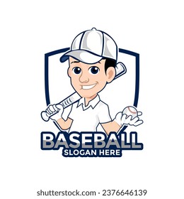 diseño del logotipo de la plantilla profesional del jugador de béisbol, icono vectorial del logotipo de béisbol