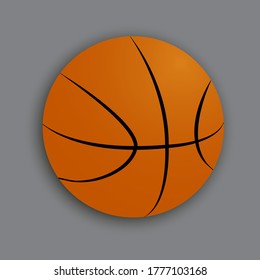 Professional basketball ball. Vector ball icon for the basket. Illustration of sports equipment.
