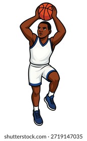 Jugador de baloncesto Profesional en acción 
