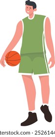 Professional Basketball Player Character. Vector Cartoon Illustration Design