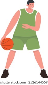 Personaje de jugador de baloncesto Profesional. Diseño de ilustración de dibujos animados de Vector