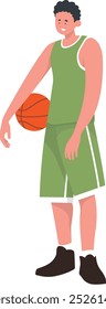 Personaje de jugador de baloncesto Profesional. Diseño de ilustración de dibujos animados de Vector