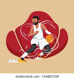 Ilustración vectorial del jugador de baloncesto profesional