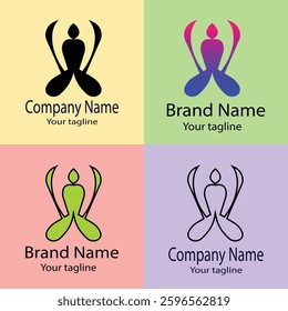Professional Best Unique Latest logo design with different designs of the same shape For business company. Color editable.