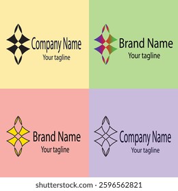 Professional Best Unique Latest logo design with different designs of the same shape For business company. Color editable.