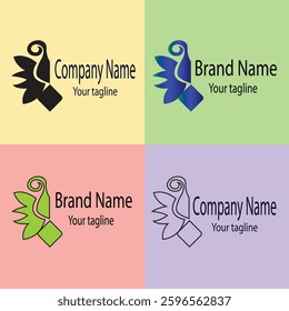 Professional Best Unique Latest logo design with different designs of the same shape For business company. Color editable.