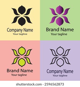Professional Best Unique Latest logo design with different designs of the same shape For business company. Color editable.