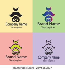 Professional Best Unique Latest logo design with different designs of the same shape For business company. Color editable.