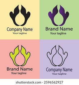 Professional Best Unique Latest logo design with different designs of the same shape For business company. Color editable.