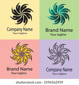 Professional Best Unique Latest logo design with different designs of the same shape For business company. Color editable.