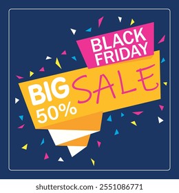 Projeto profissional Black Friday para post de mídia social com um modelo consistente para ofertas comerciais e um fundo elegante