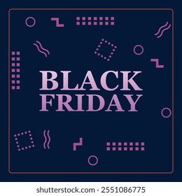 Projeto profissional Black Friday para post de mídia social com um modelo consistente para ofertas comerciais e um fundo elegante