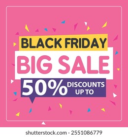 Projeto profissional Black Friday para post de mídia social com um modelo consistente para ofertas comerciais e um fundo elegante