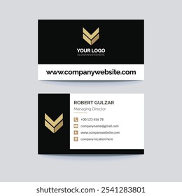 Professional Black and Gold Business Card Template for Modern Corporate Identity