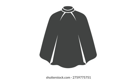 Professional black hairdressing cape, designed to protect clients' clothing during haircuts, coloring, and other salon treatments.