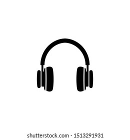 Professional black headphones vector icon 