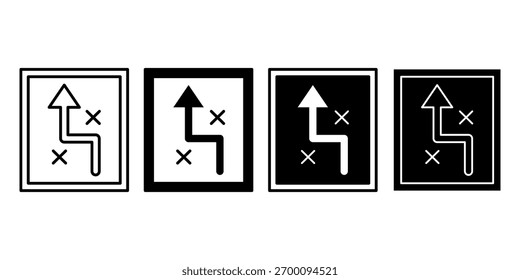 Professional black strategy plan icon bundle showing organization, structure, and development for corporate management visuals.