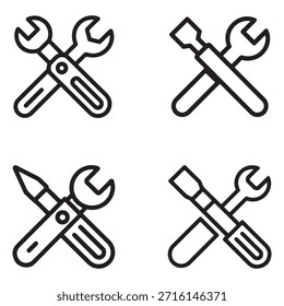 Profesional de iconos vectoriales negros de herramientas diseñadas para fundadores en solitario y startups en etapa inicial.