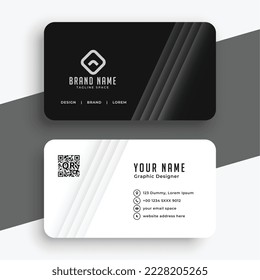 Professional black and white business card template vector