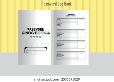 Professional Black And White Password Log Book Template 