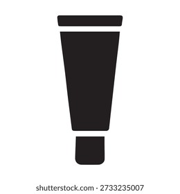 Una Ilustración vectorial profesional en blanco y negro de un tubo de compresión cosmético, comúnmente utilizado para loción, crema o gel. Esta silueta limpia y minimalista es ideal para logotipos de marcas de cuidado de la piel, menús de productos de salón de belleza, gráficos de empaque de protector solar e infografías farmacéuticas. Su diseño atrevido y plano garantiza una alta visibilidad para el Diseño web moderno de comercio electrónico, las interfaces móviles de App de belleza y los materiales de aseo profesional o de marketing de autocuidado.