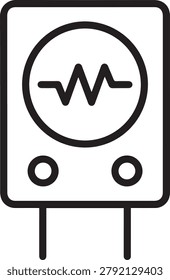 Professional Black and White Vector Ohmmeter Icon with Resistance Symbol for Electrical Engineering, Electronics Design, Circuit Analysis, Technical Documentation, User Manuals, Software