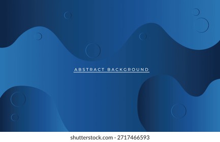 Professional Blue Abstract Background with Fluid Wavy Shapes and Circles