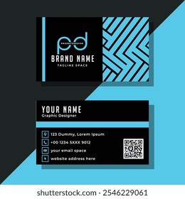 professional blue business card modern template design