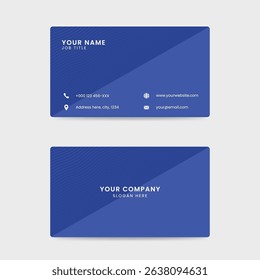 Professional Blue Business Card Template with Minimalist Design