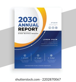 professional blue business flyer annual report template