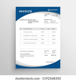 professional blue business invoice template