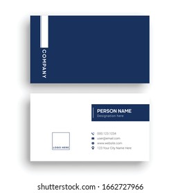 Professional blue color business card design template