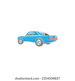 professional blue color car vector from back side for poster and banners