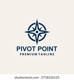 Logotipo de la brújula azul Profesional para los servicios de navegación y guía.