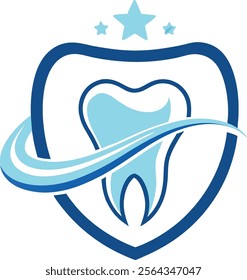 Professional Blue Dental Clinic Branding Logo Concept for Dentistry Royalty-Free Vector