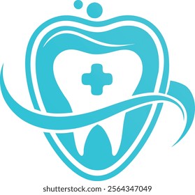 Professional Blue Dental Clinic Branding Logo Concept for Dentistry Royalty-Free Vector