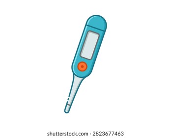 Professional Blue Digital Electronic Thermometer Icon for Health and Fever Check