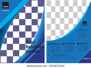 Professional blue flyer: Elevate your brand with trust and impact. Perfect for corporate events and marketing. Customize now!