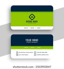 Professional blue and green elegant business card template vector
