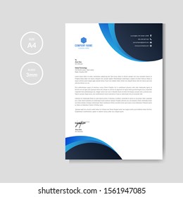 Professional blue letterhead graphic template