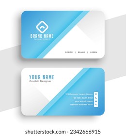 Professional blue modern simple business card template vector