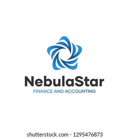 Professional Blue Nebula Star Logo Design Template