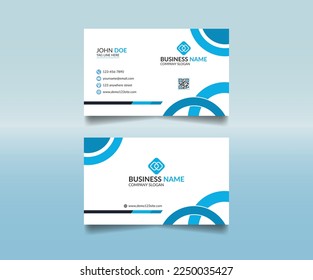 Professional blue and white modern business card design