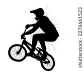 Professional bmx bicycle player silhouette. Vector illustration