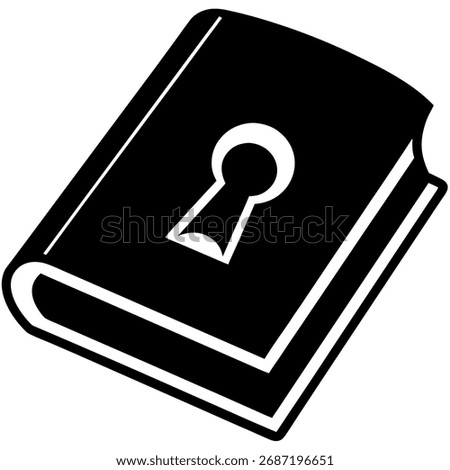 Professional Book with Keyhole Icon Vector Illustration for Cybersecurity Education Data Privacy Secret Knowledge and Library Information Access