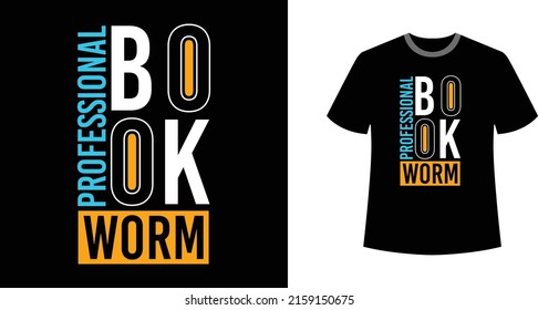 Libro Profesional Gusano Moderno Estilo Camiseta Colorida Textos