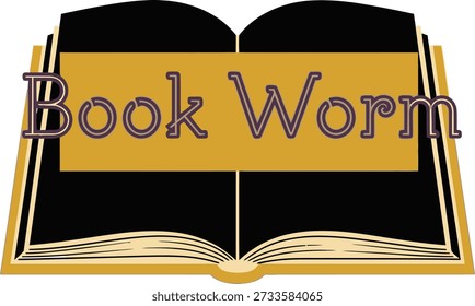 Professional Book Worm typography t-shirt design vector illustration for reading hobby literature library education knowledge and book lovers projects on transparent background.